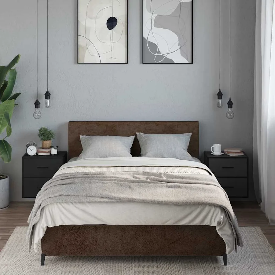 Tables de chevet murales 2 pcs noir 40x31x39,5 cm - 3