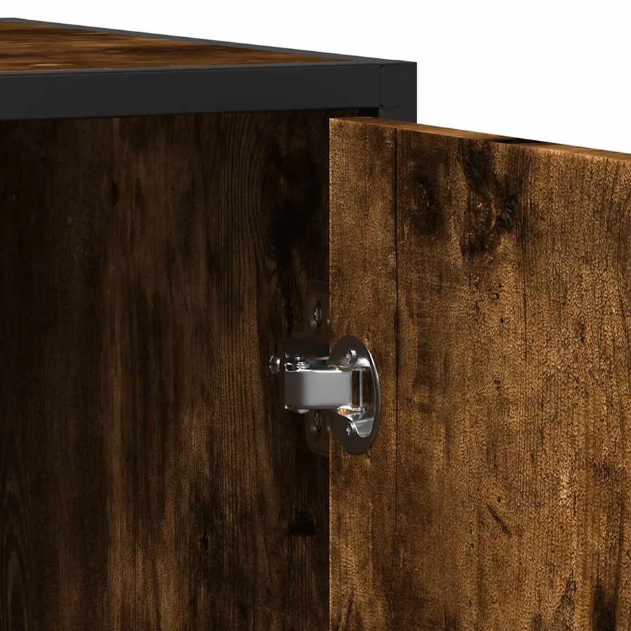 Buffet chêne fumé 94x35x76 cm bois d'ingénierie - 8