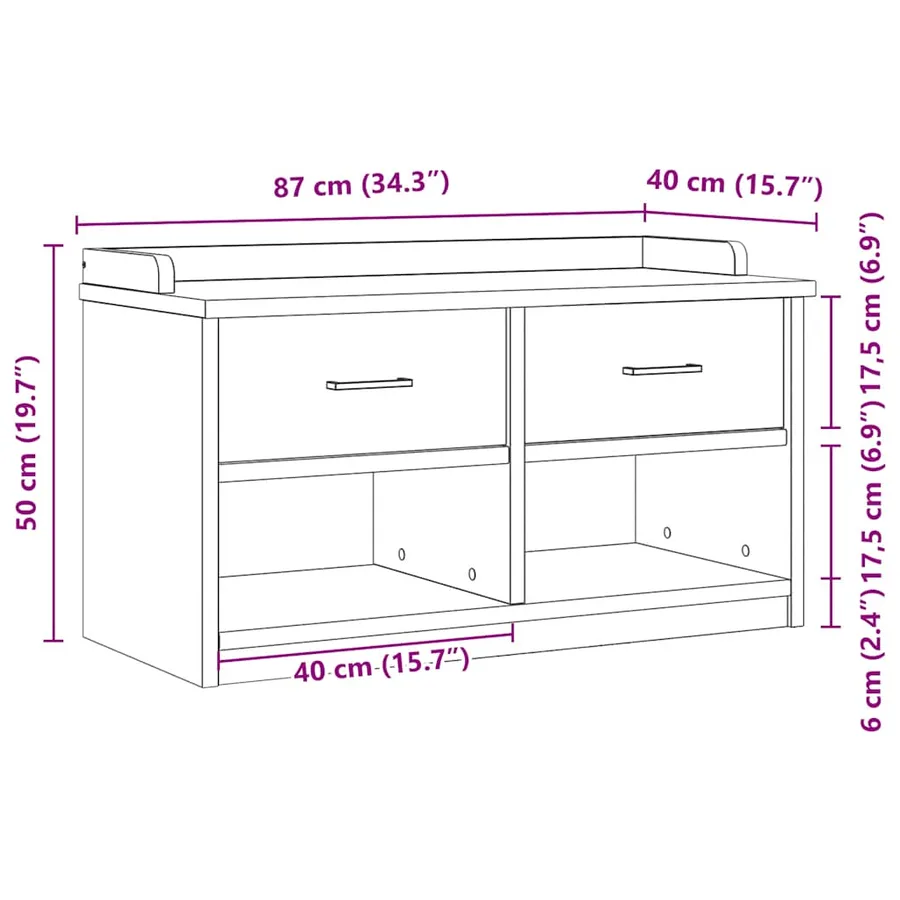 Banc de couloir SANDNES 87x40x50 cm bois de pin massif - 11