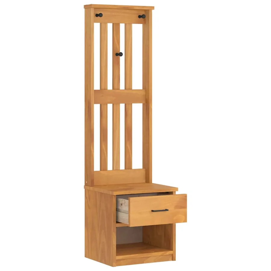 Portemanteau SANDNES 45x40x159,5 cm bois massif pin - 6