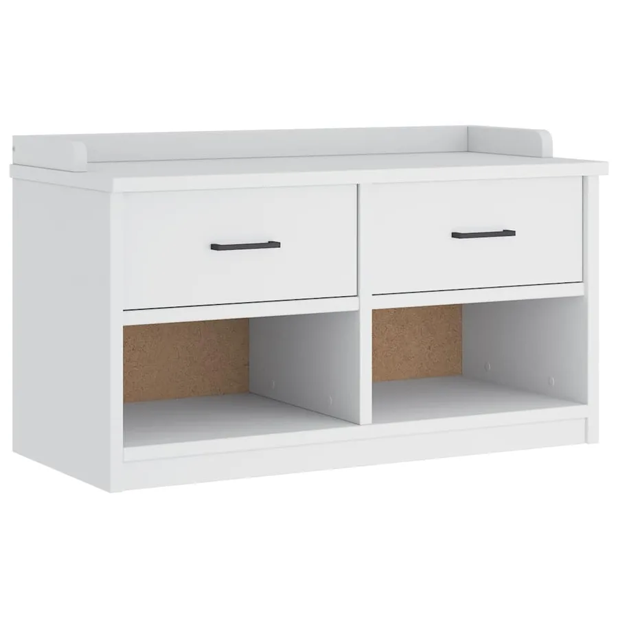 Banc de couloir SANDNES blanc 87x40x50 cm bois de pin massif - 2