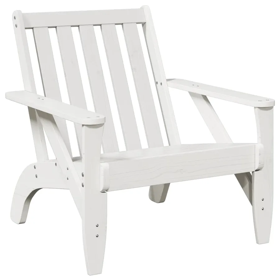Chaise de jardin adirondack blanc 75x77x77cm bois massif de pin - 2