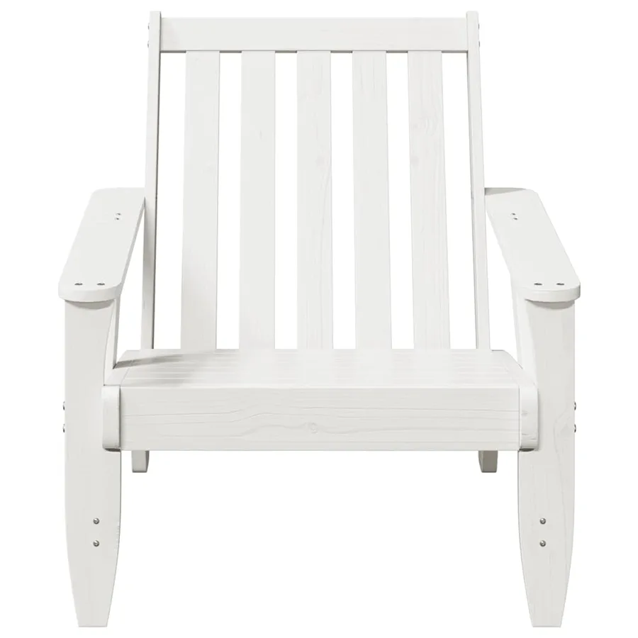 Chaise de jardin adirondack blanc 75x77x77cm bois massif de pin - 3