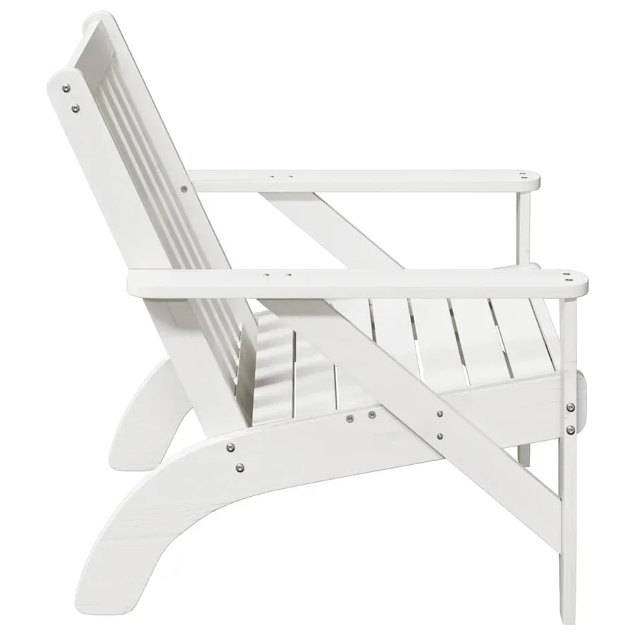 Chaise de jardin adirondack blanc 75x77x77cm bois massif de pin - 4
