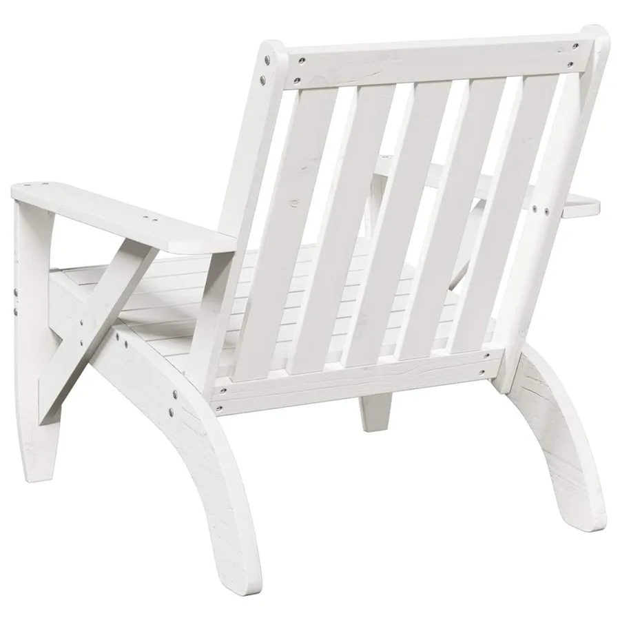 Chaise de jardin adirondack blanc 75x77x77cm bois massif de pin - 5