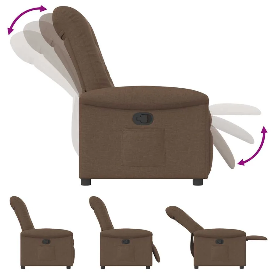 Fauteuil inclinable Marron Tissu - 6