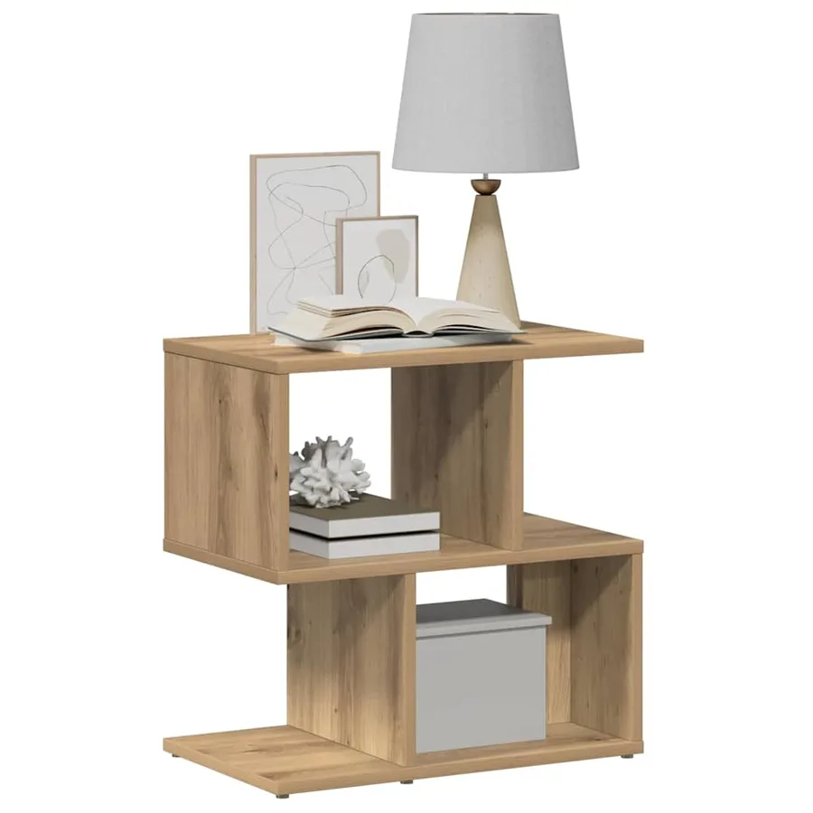Tables de chevet 2 pcs chêne artisanal bois d'ingénierie - 3