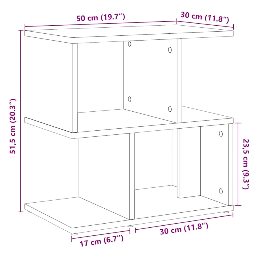 Tables de chevet 2pcs vieux bois 50x30x51,5cm bois d'ingénierie - 8