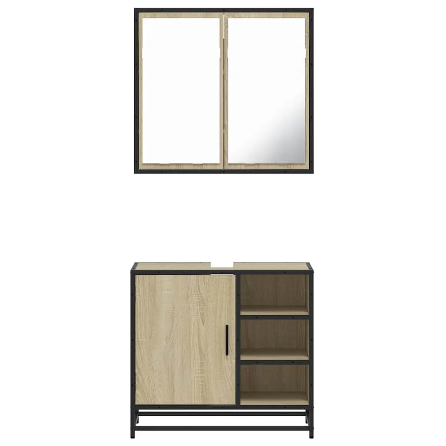 Ensemble de meubles de salle de bain 2 pcs chêne sonoma - 5