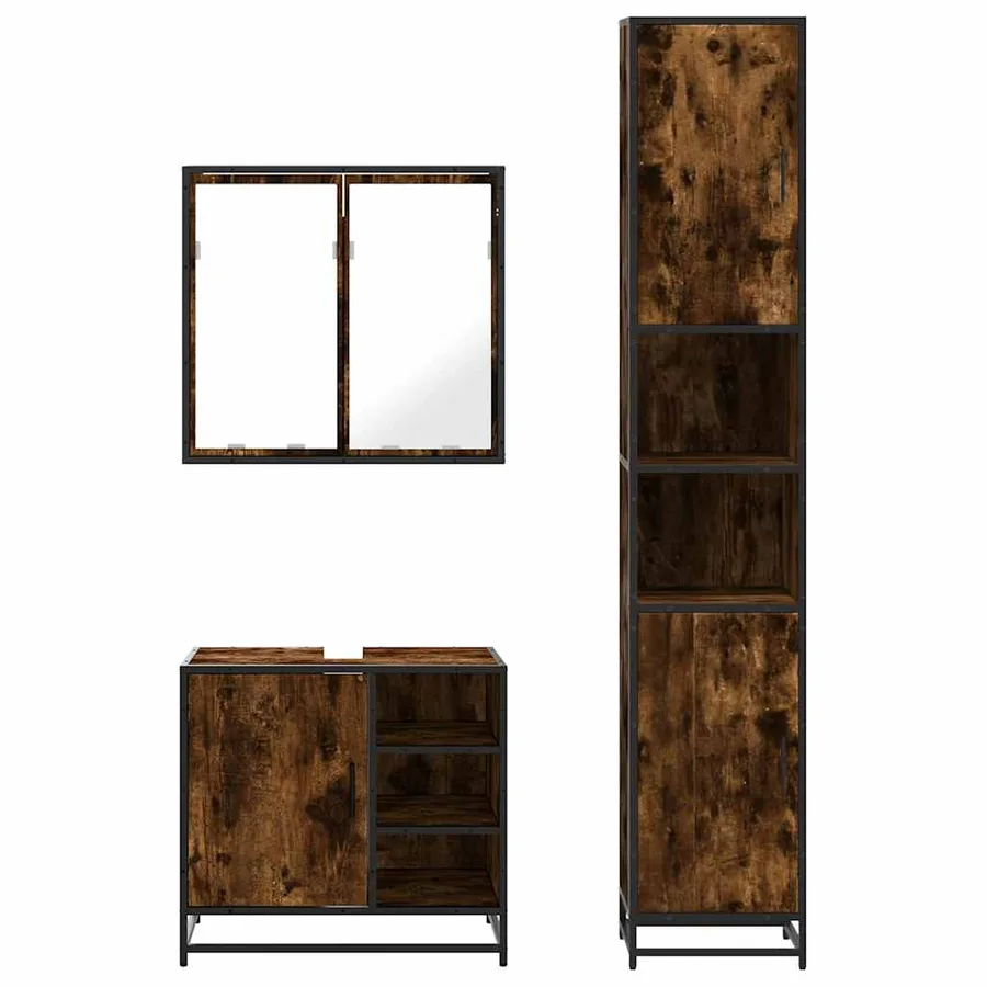 Ensemble de meubles de salle de bain 3 pcs Chêne fumé - 5