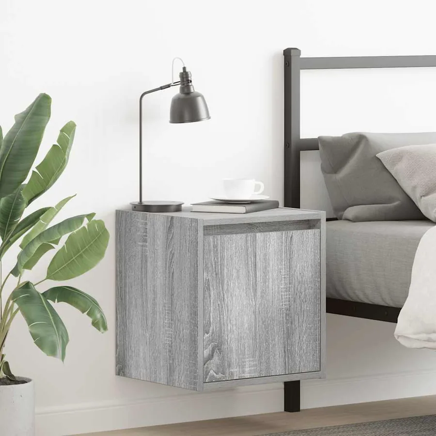 Tables de chevet murales 2 pcs sonoma gris 38x34x40 cm
