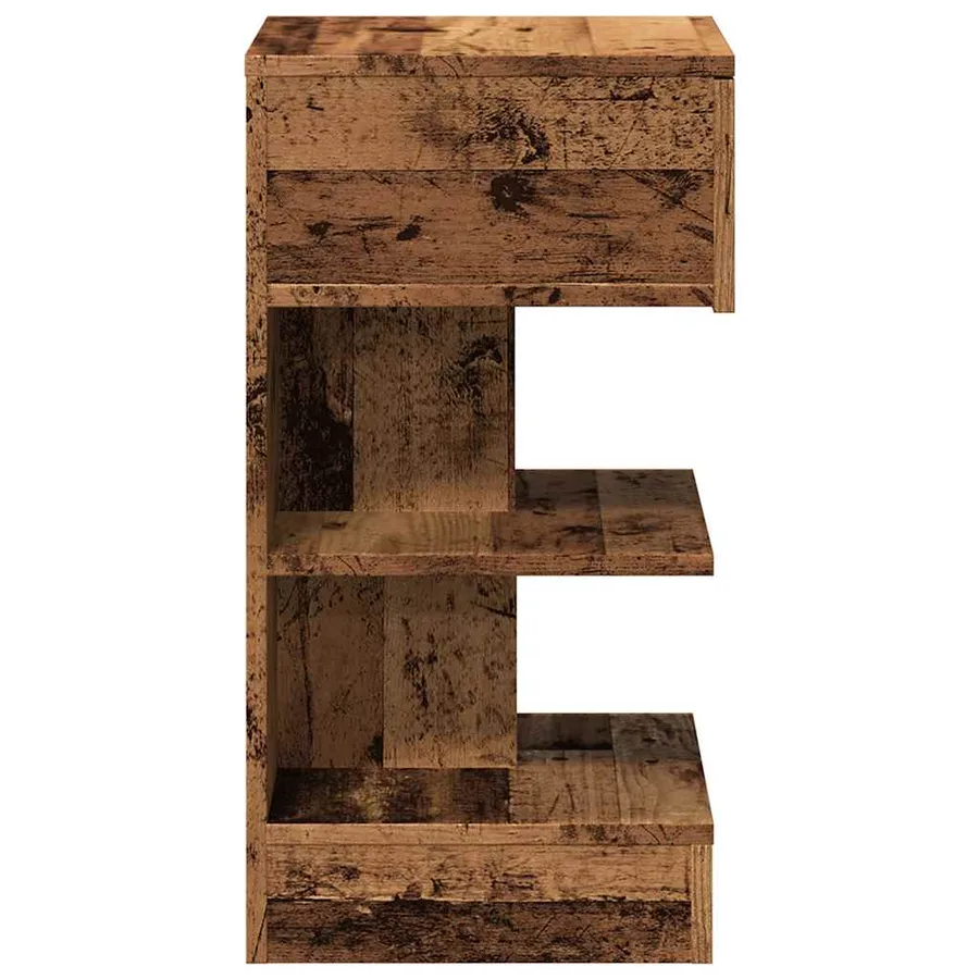 Table de chevet vieux bois 40x35x65 cm bois d'ingénierie - 6
