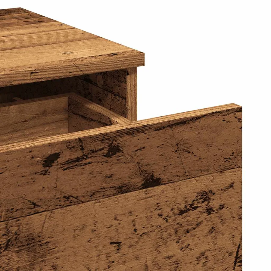 Table de chevet vieux bois 40x35x65 cm bois d'ingénierie - 7