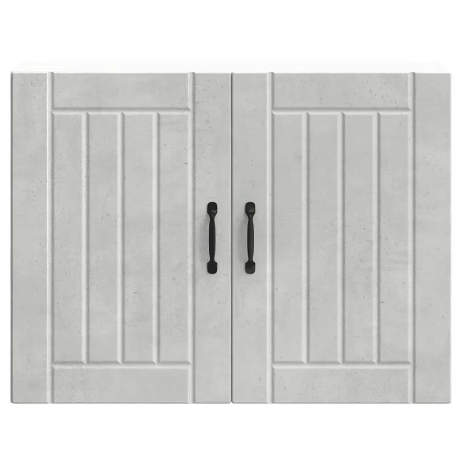 Armoire murale de cuisine Lucca gris béton bois ingénierie - 4