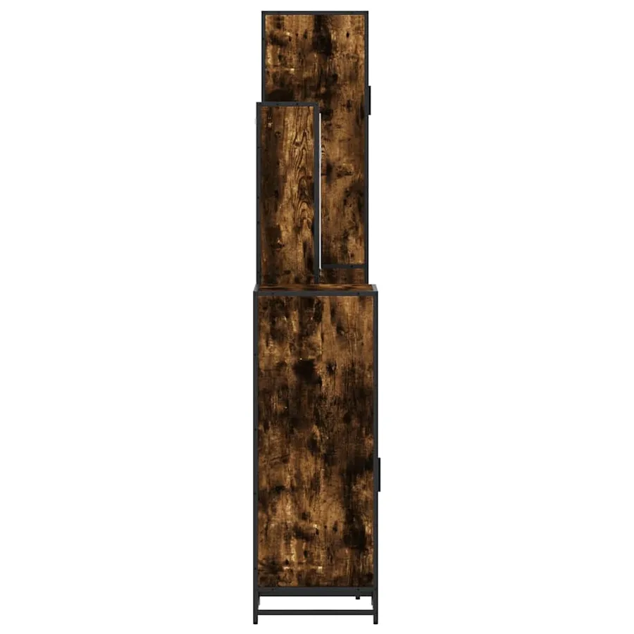Ensemble meubles salle de bain 4 pcs chêne fumé bois ingénierie - 7