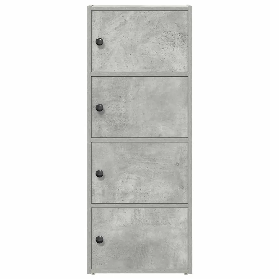 Bibliothèque gris béton 40x24x102 cm bois d'ingénierie - 4