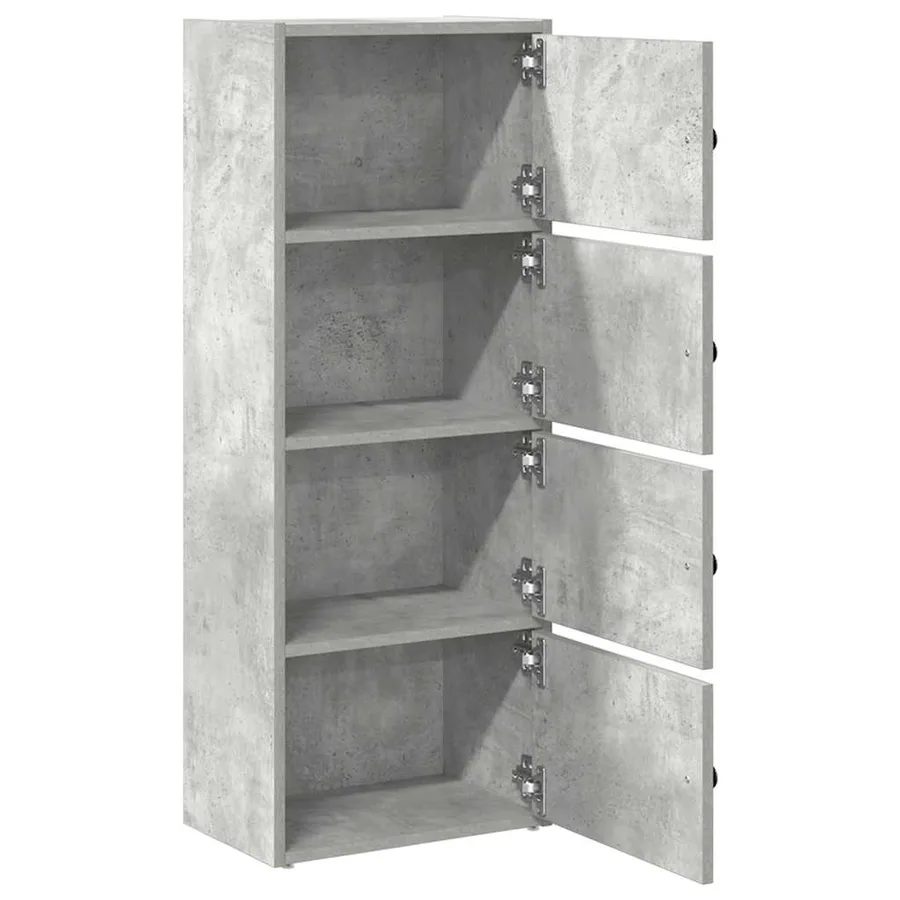 Bibliothèque gris béton 40x24x102 cm bois d'ingénierie - 5