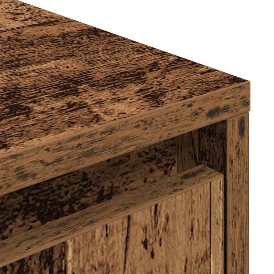 Meuble TV avec éclairage LED vieux bois 160,5x41x50 cm - 10