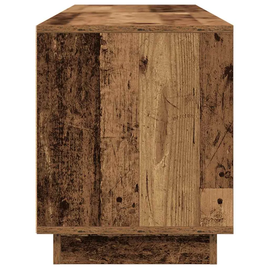 Meuble TV avec éclairage LED vieux bois 160,5x41x50 cm - 8