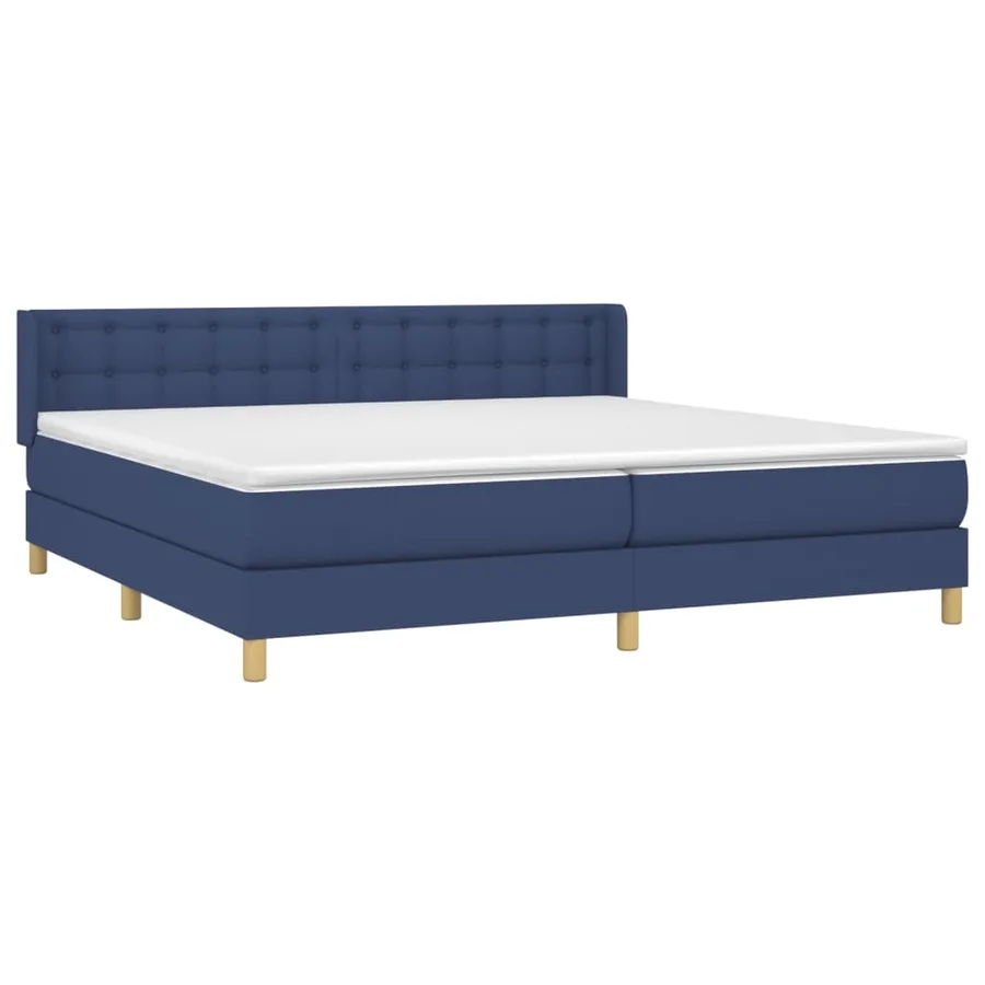 Sommier à lattes de lit avec matelas Bleu 180x200 cm Tissu - 3