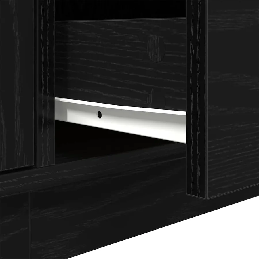 Meuble TV avec lumières LED chêne noir 160,5x41x50 cm - 12