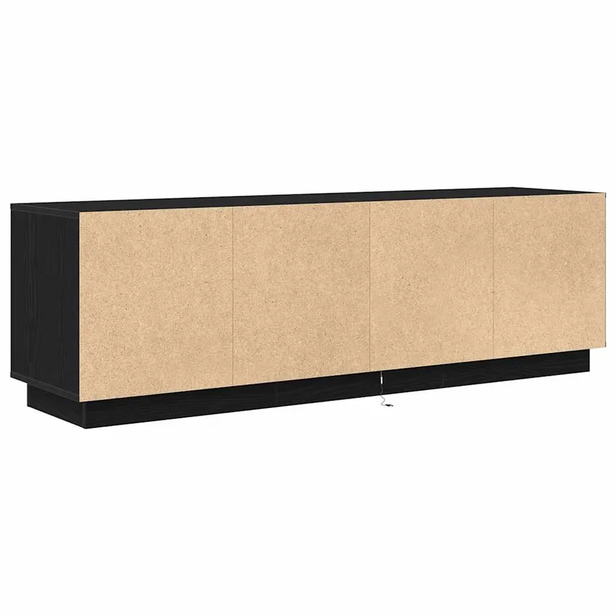 Meuble TV avec lumières LED chêne noir 160,5x41x50 cm - 9