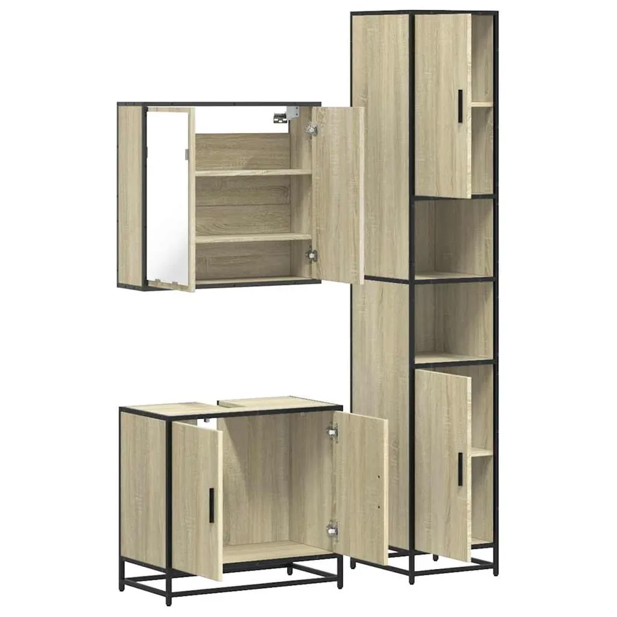 Ensemble de meubles de salle de bain 3 pcs chêne sonoma - 8
