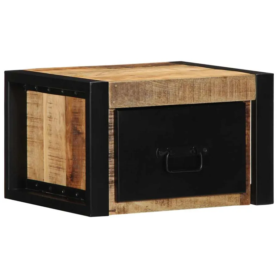 Tables de chevet 2 pcs 40x35x25 cm bois de manguier massif brut - 10