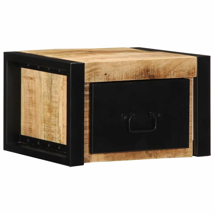 Tables de chevet 2 pcs 40x35x25 cm bois de manguier massif brut - 11