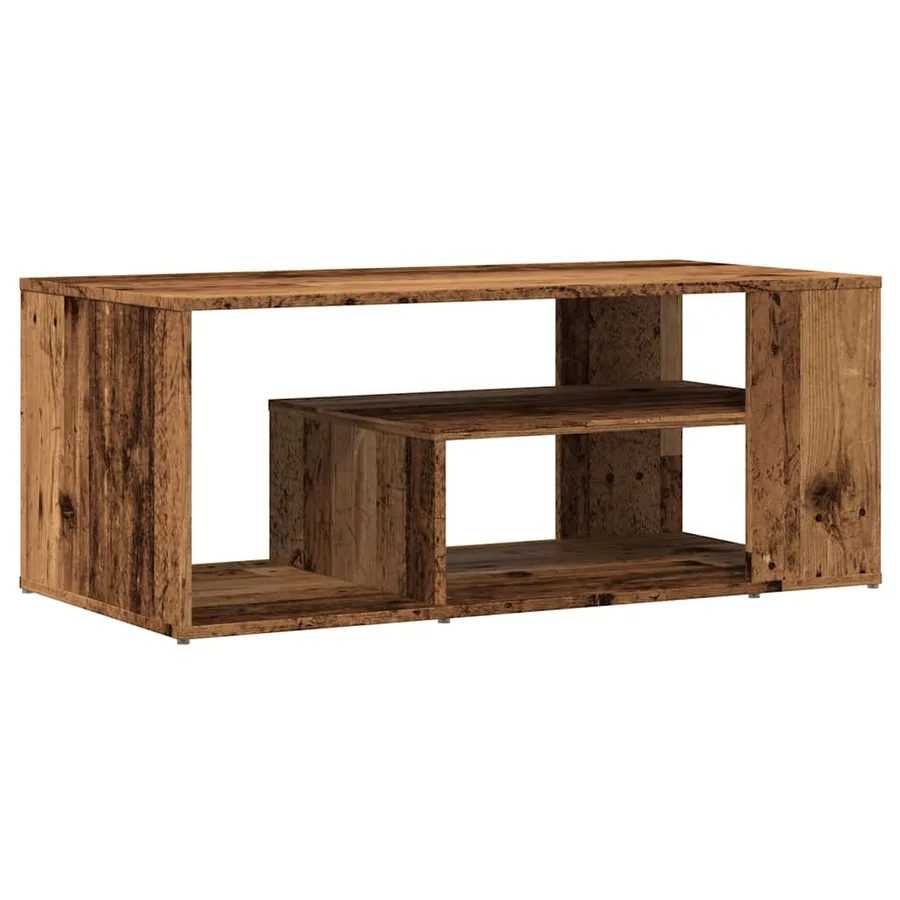Table d'appoint vieux bois 100x50x40 cm bois d'ingénierie - 6