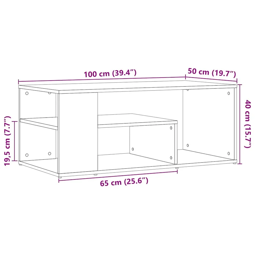 Table d'appoint vieux bois 100x50x40 cm bois d'ingénierie - 9
