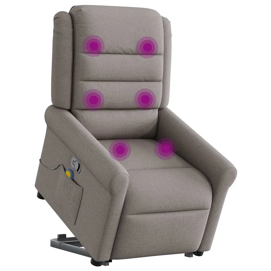 Fauteuil inclinable de massage Taupe Tissu - 2