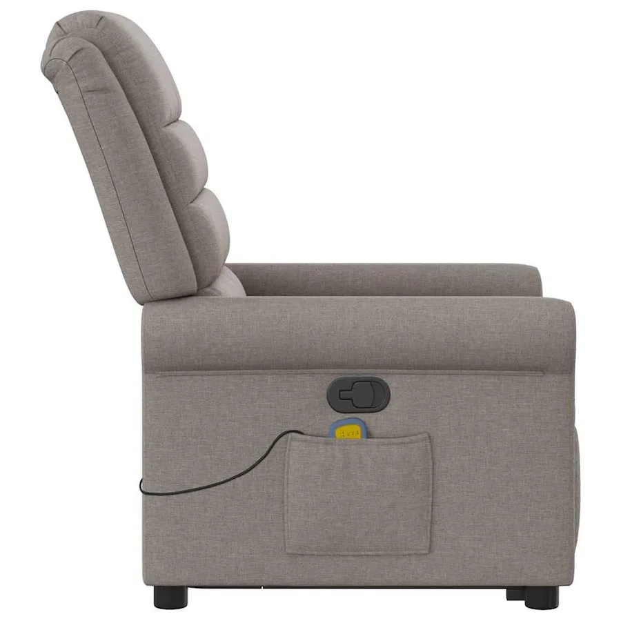 Fauteuil inclinable de massage Taupe Tissu - 7