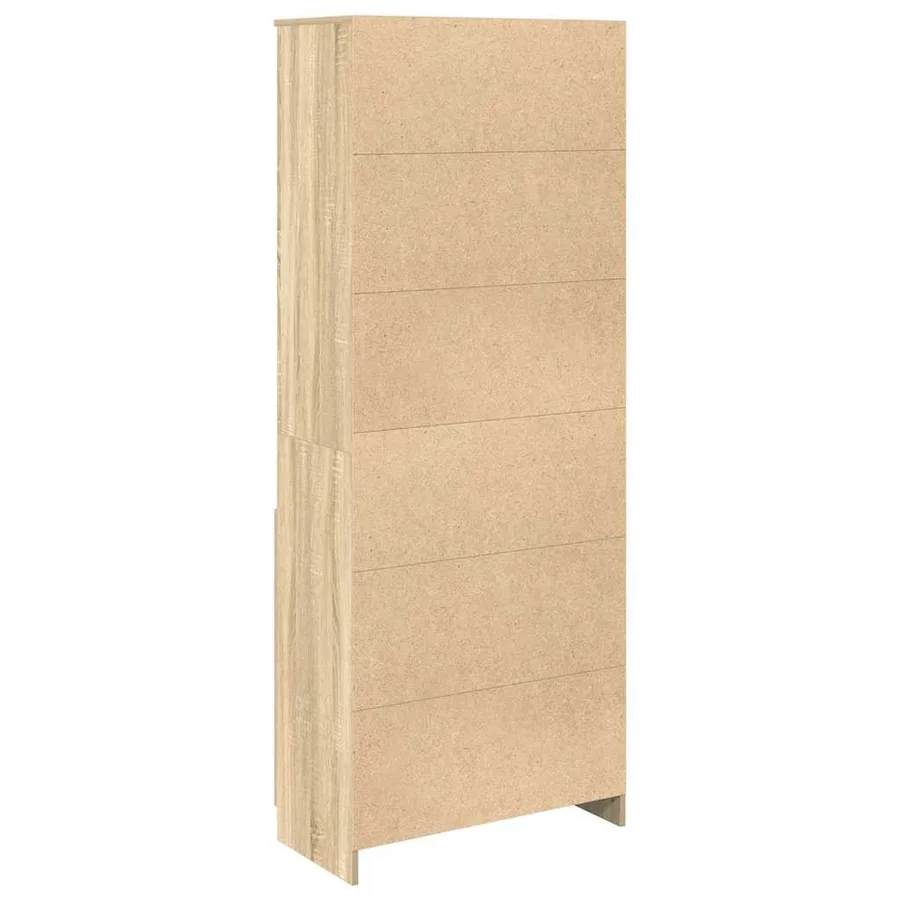 Buffet haut chêne sonoma 70x35x180 cm bois d'ingénierie - 8