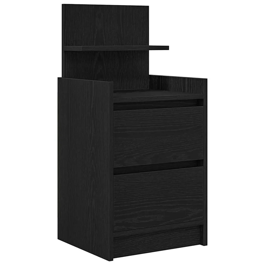 Tables de chevet avec 2 tiroirs 2 pcs chêne noir 38x34x80 cm - 5