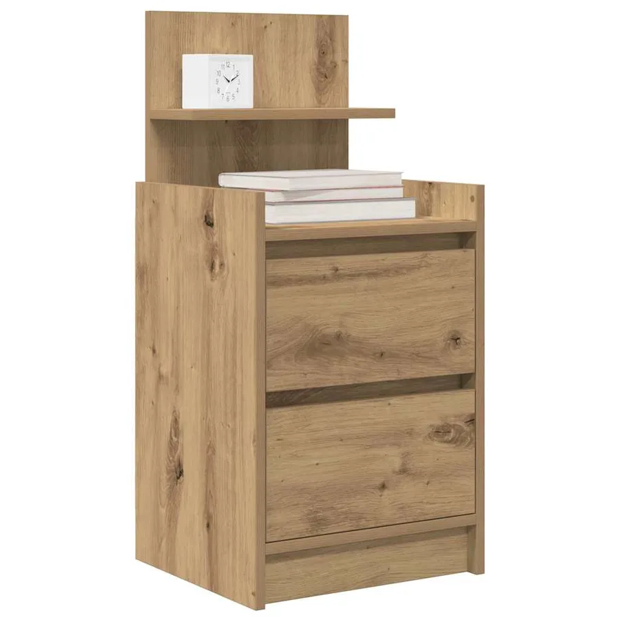 Tables de chevet 2 tiroirs 2 pcs chêne artisanal 38x34x80 cm - 4