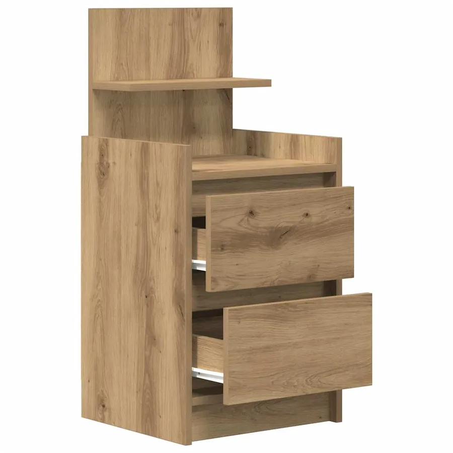 Tables de chevet 2 tiroirs 2 pcs chêne artisanal 38x34x80 cm - 6