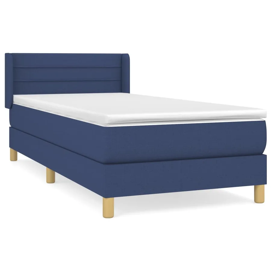 Sommier à lattes de lit avec matelas Bleu 90x190 cm Tissu - 2