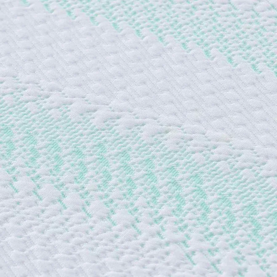 Surmatelas Blanc et vert 90 x 190 cm Tissu Jacquard - 9