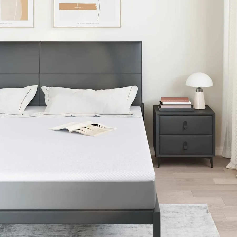 Surmatelas en mousse à mémoire 200 x 200 cm Thick Doux Blanc - 3