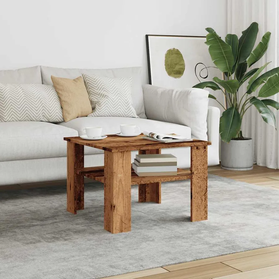 Table basse vieux bois 60x60x42 cm bois d'ingénierie - 3