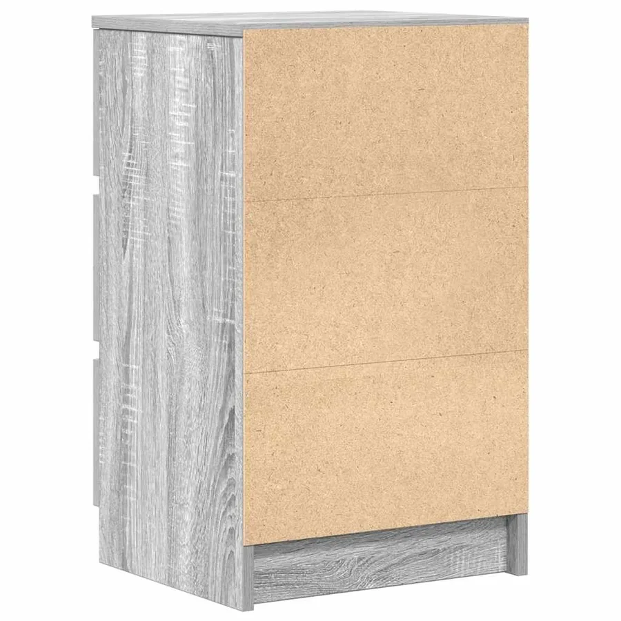 Table de chevet avec 3 tiroirs sonoma gris 39x35x65 cm - 8