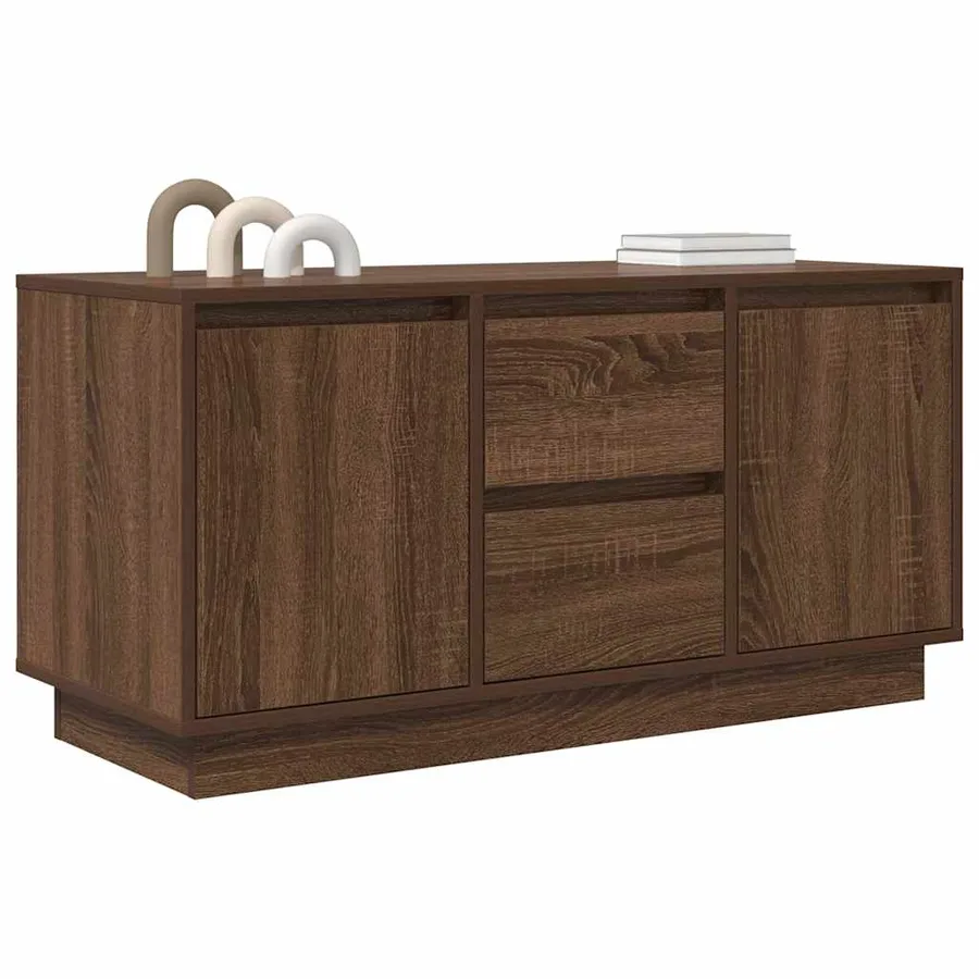 Meuble TV avec lumières LED chêne marron 100x41x50 cm - 5