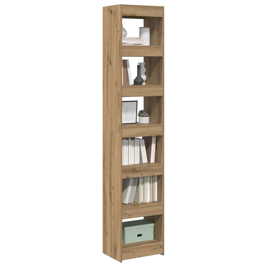Bibliothèque/Séparateur de pièce chêne artisanal 40x30x198 cm - 3