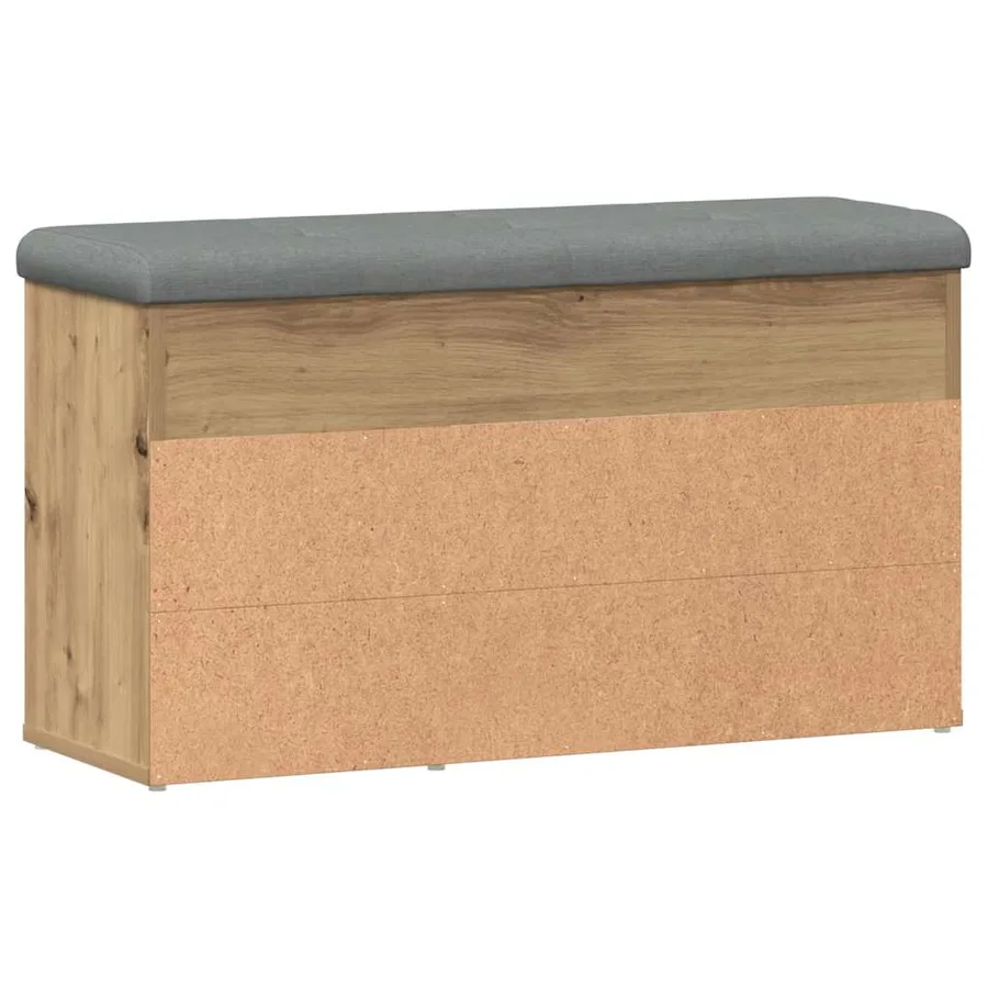 Banc à chaussures chêne artisanal 82x32x45,5 cm bois ingénierie - 6