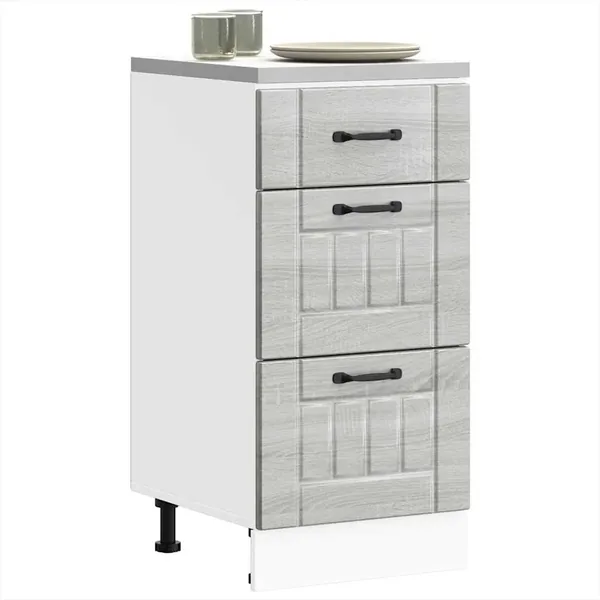 Armoire de cuisine Lucca sonoma gris bois ingénierie