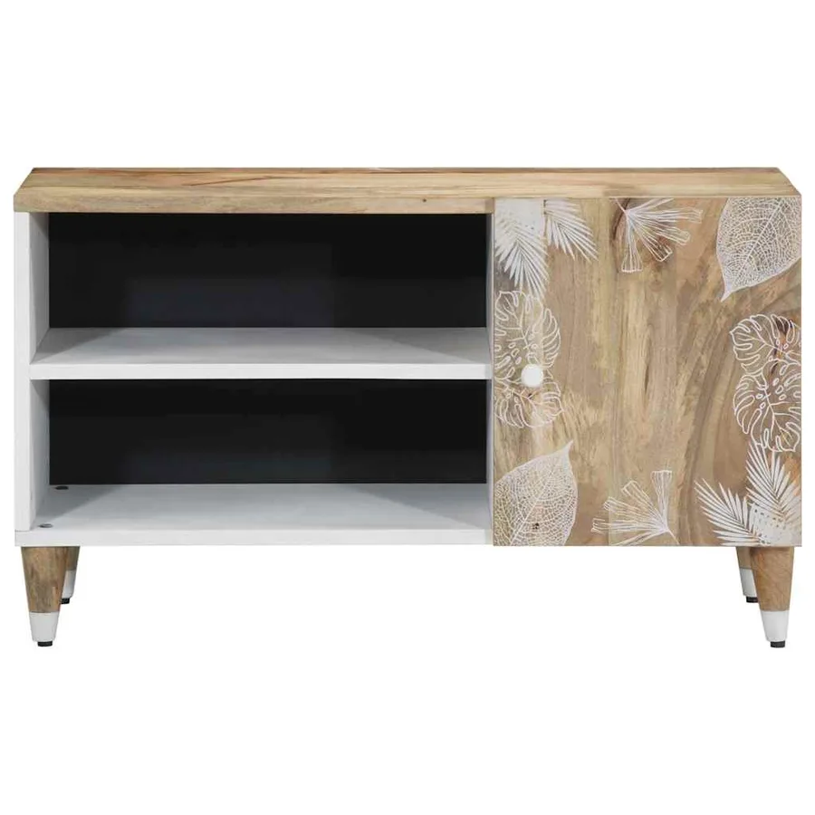Meuble TV 80x31,5x46 cm bois massif de manguier - 2