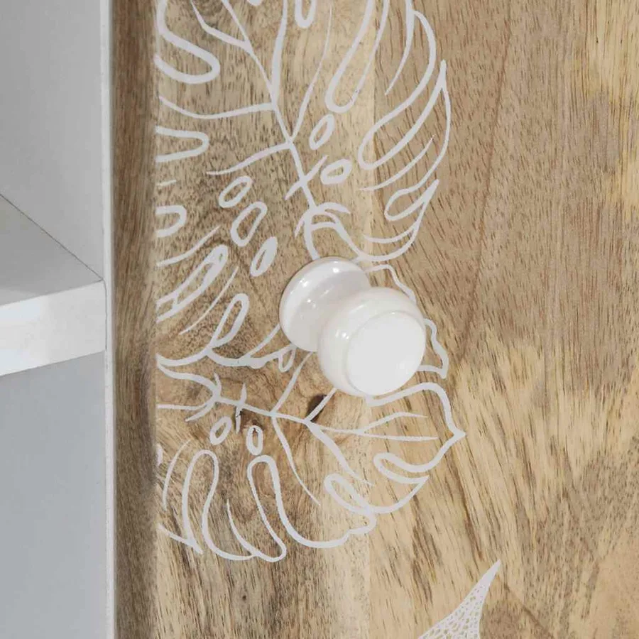Meuble TV 80x31,5x46 cm bois massif de manguier - 8