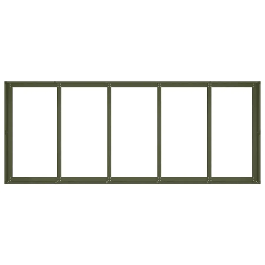 Jardinière vert olive 200x80x40 cm acier - 5