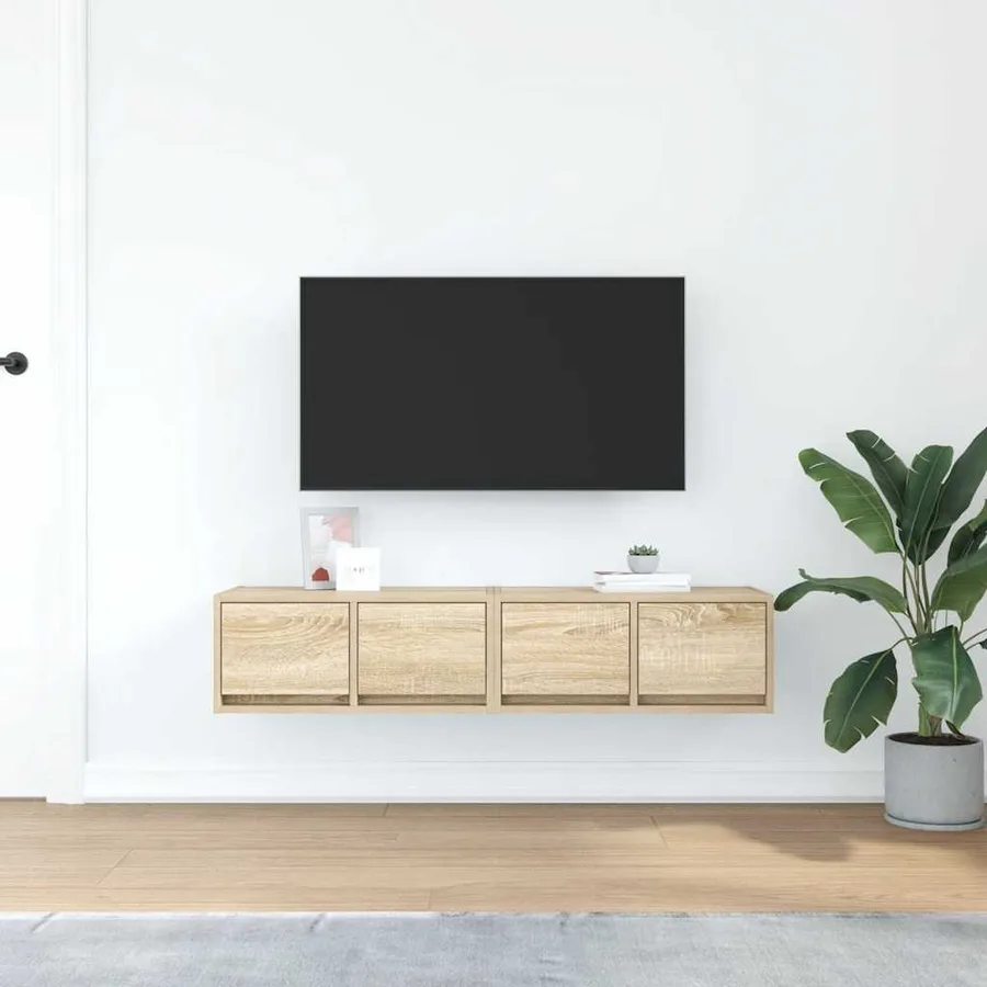 Meubles TV 2 pcs chêne sonoma 60x31x25,5 cm bois d'ingénierie - 3